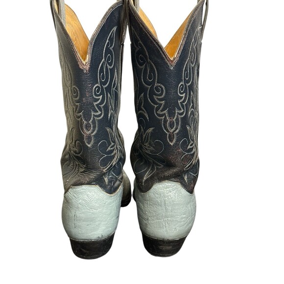 Justin Western 5040 Rare Navy Blue Grey Pointed Toe Men’s - Sz 10 1/2 - Picture 5 of 15